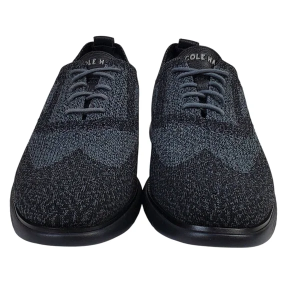 New Cole Haan 2 zerogrand stitchlite oxfords sneakers black knit stretch comfort